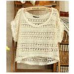 Kawaii Cute Short sleeved Hollow Out Crochet T-shirt Tops