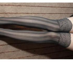 Spliced Stripe Pantyhose High Stockings Tights