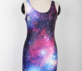Universe Planet Galaxy bodycon dress tank tops 