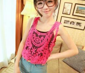Cute Lace Crochet Vest 