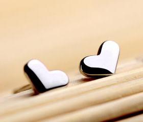 Tiny Heart Sterling Silver Stud Earrings