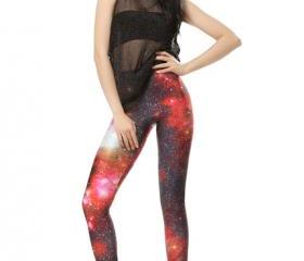 Red Flame Galaxy Leggings Pants 