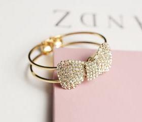Bling Bling Bow Adjustable Bracelet 