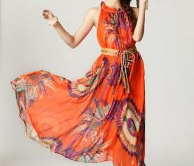 2013 Summer Maxi Dress Flower Print Style