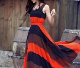 Summer Spliced Long Sleeveless Maxi Dress