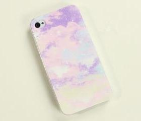 Purple Cloud Print iPhone 4 Case 