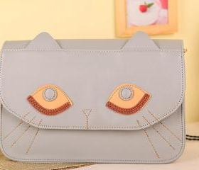 Cute Cat Face Ear Shoulder Bag Handbag Purse Book bag