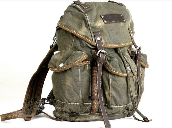 Mens Vintage Canvas Hiking Travel Military Backpacks